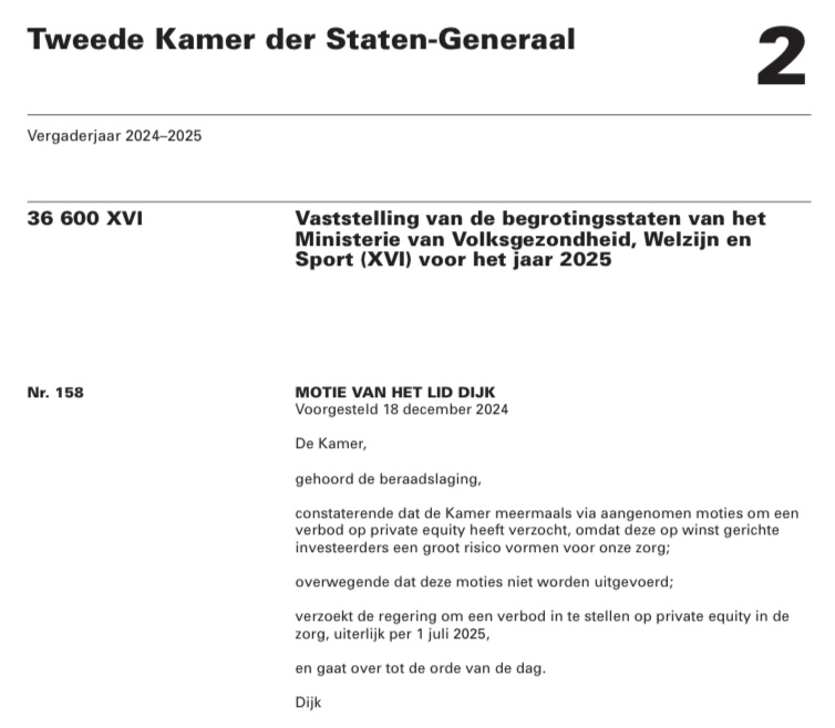 Regulering winstuitkering zorg