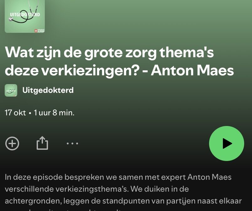 Tweede Kamerverkiezingen: in een podcast de bespreking van 9 zorgitems
