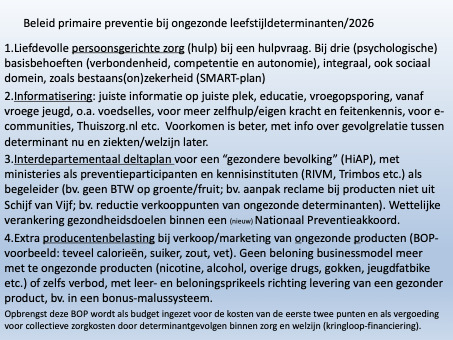 Preventiemaatregelen vragen (wél) een koerswijziging kabinet