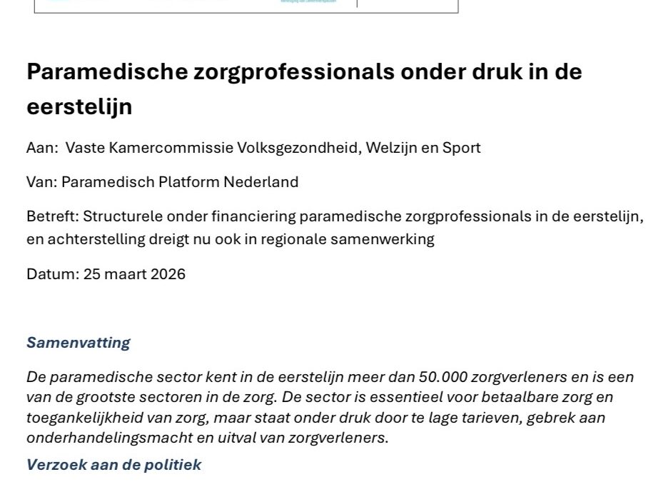 Paramedische zorg: meer hulpvragen, weinig waardering
